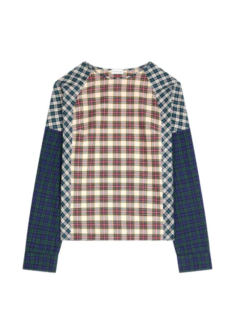 DRIES VAN NOTEN contrast cotton flannel top