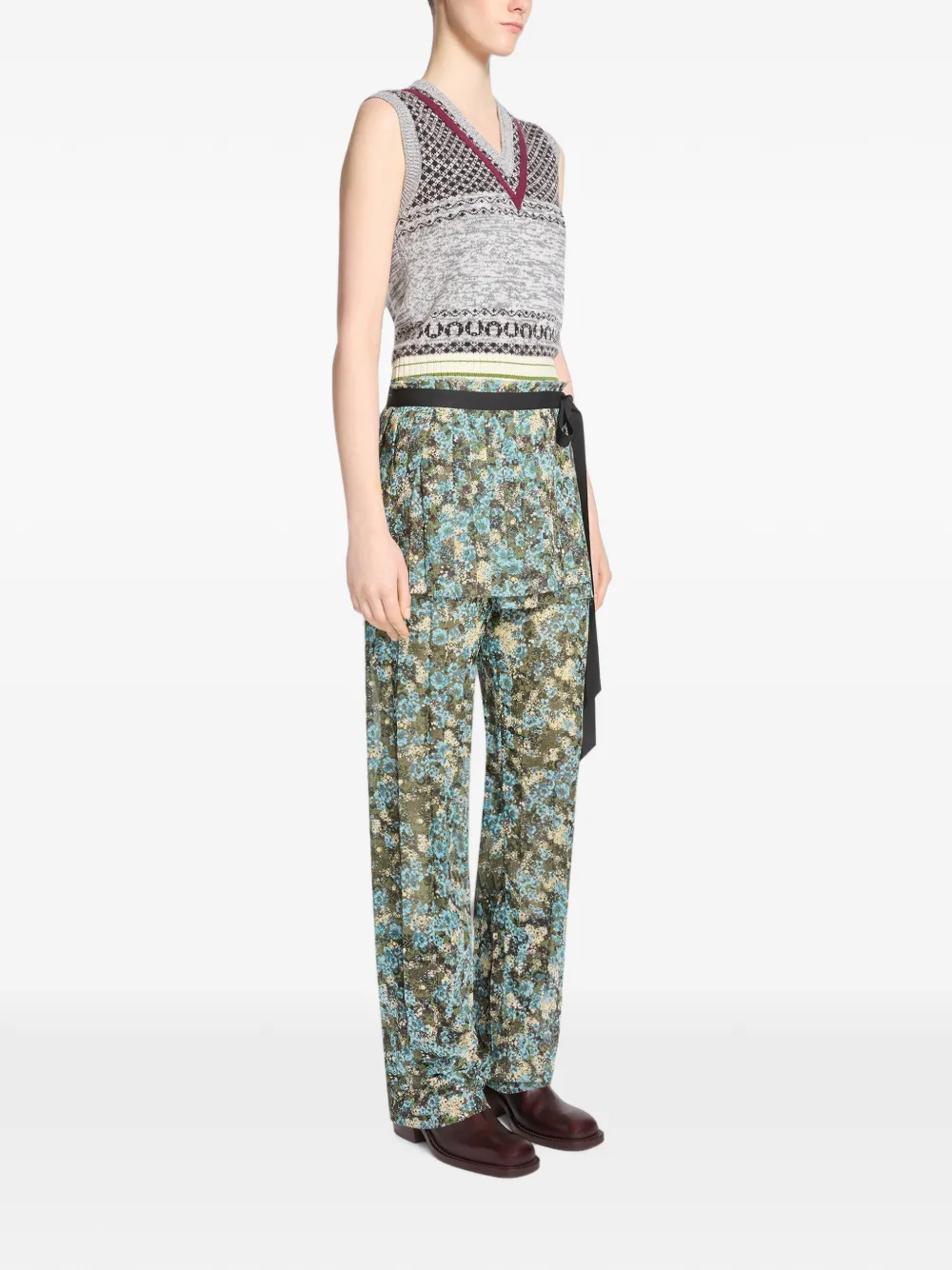DRIES VAN NOTEN Geplooide wikkelrok Blauw