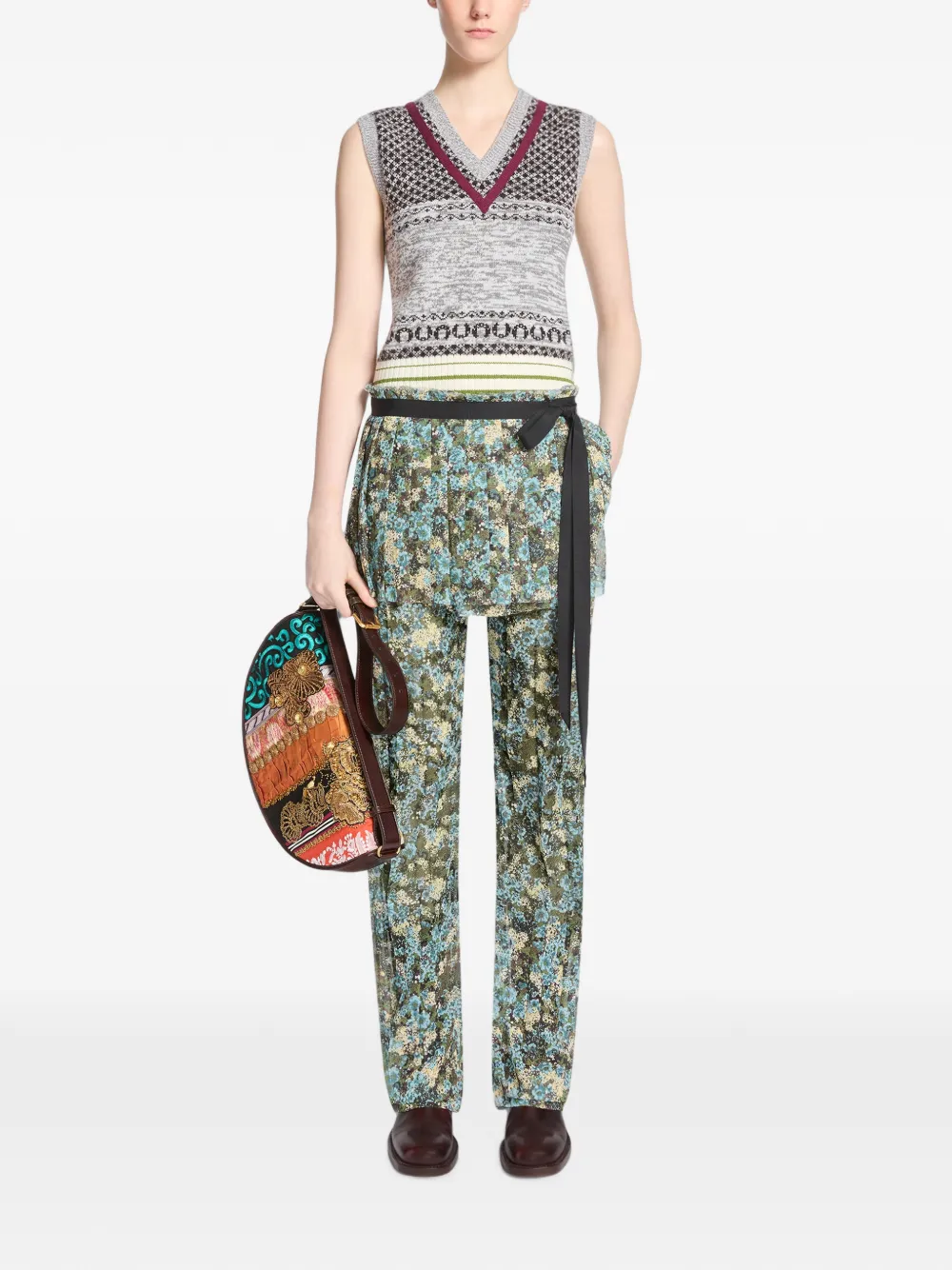 DRIES VAN NOTEN Geplooide wikkelrok Blauw