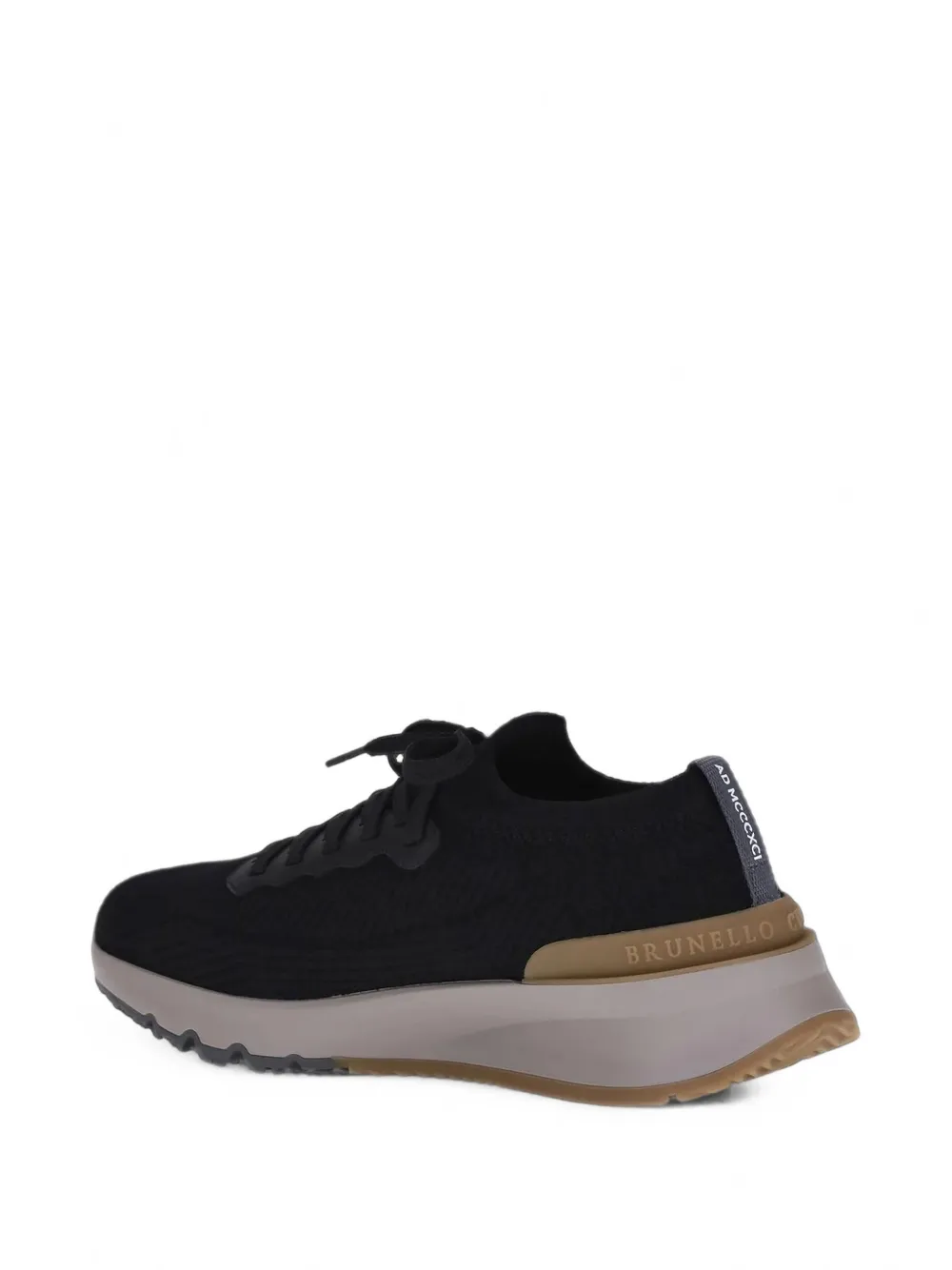 Brunello Cucinelli knitted sock sneakers in black Zwart
