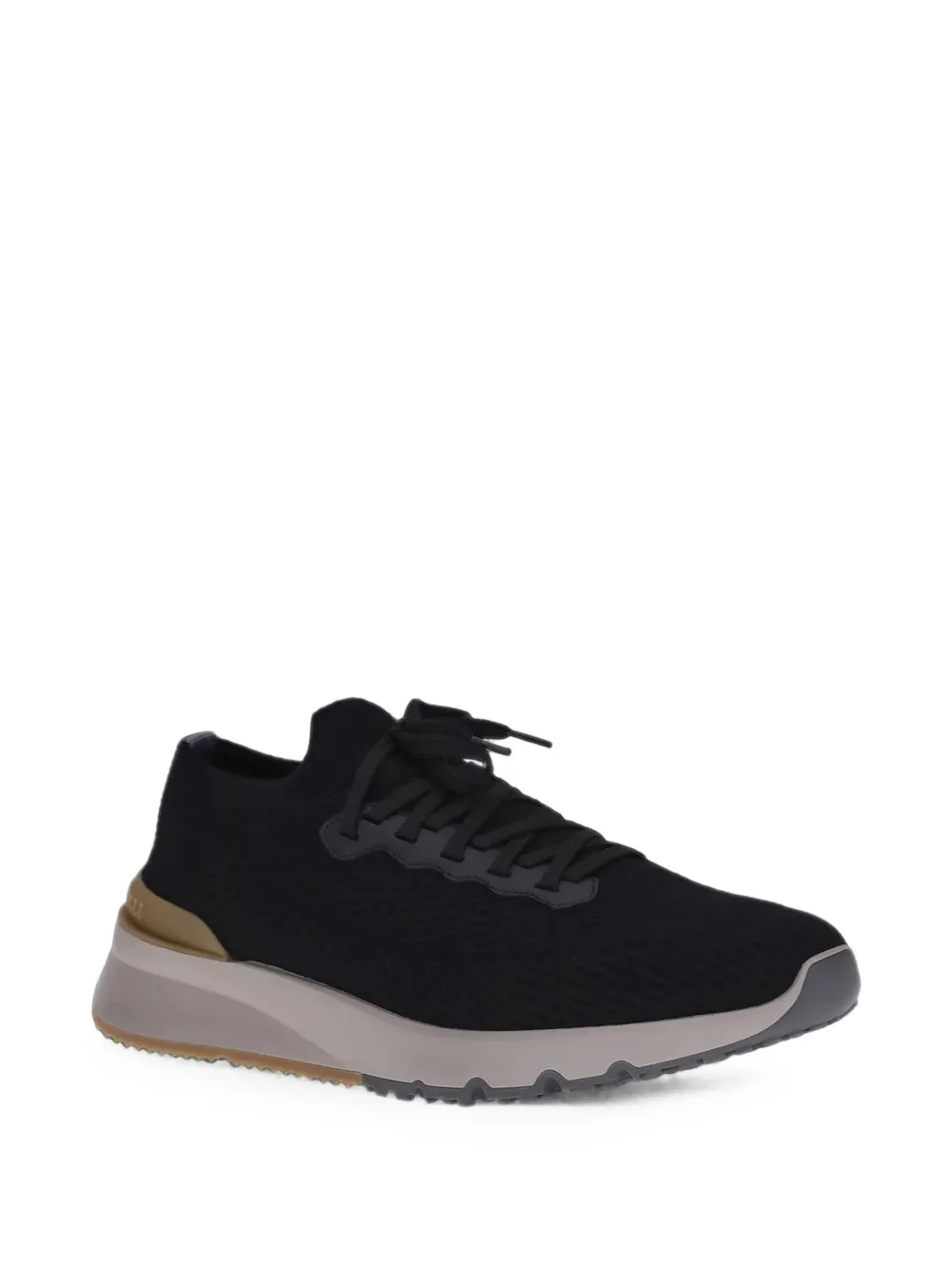 Brunello Cucinelli knitted sock sneakers in black Zwart