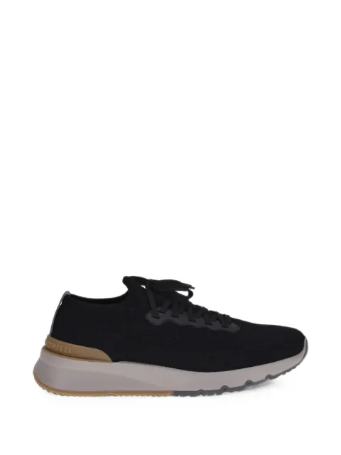 Brunello Cucinelli knitted sock sneakers in black