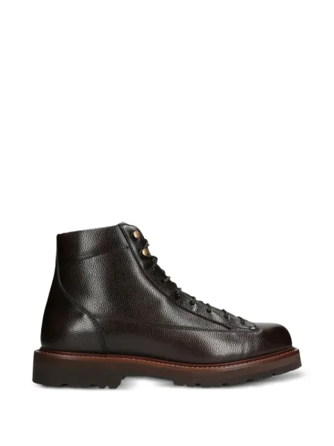 Brunello Cucinelli leather boots in dark brown