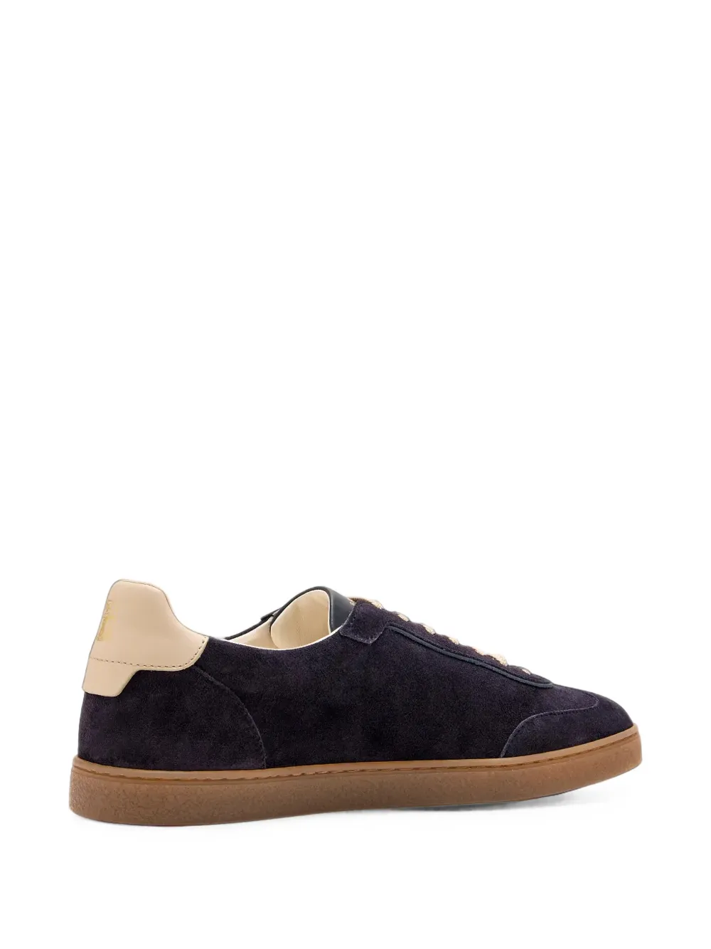 Brunello Cucinelli suede sneakers in navy Blauw