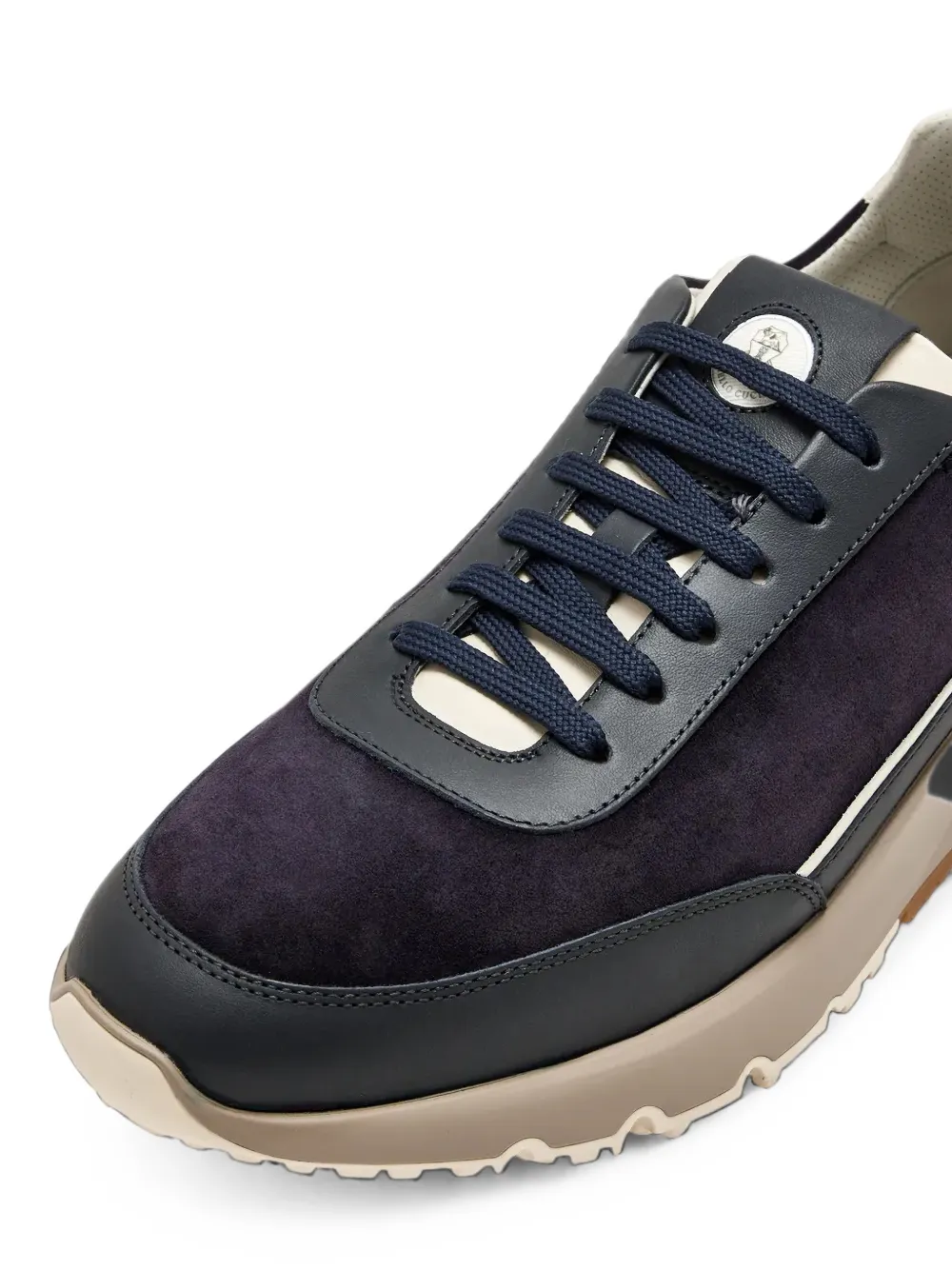 Brunello Cucinelli suede runners in navy Blauw