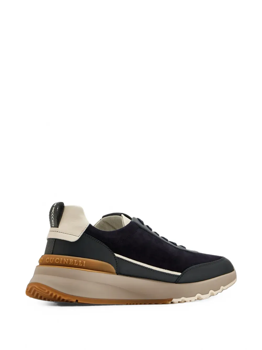 Brunello Cucinelli suede runners in navy Blauw