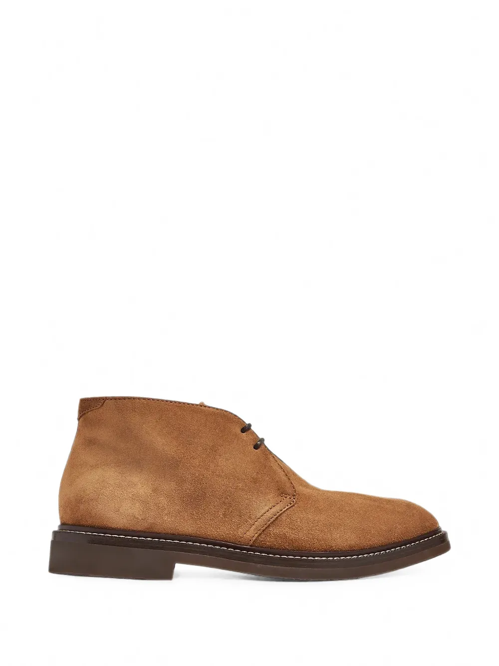 Brunello Cucinelli Suede Lace-up Boots In Brown