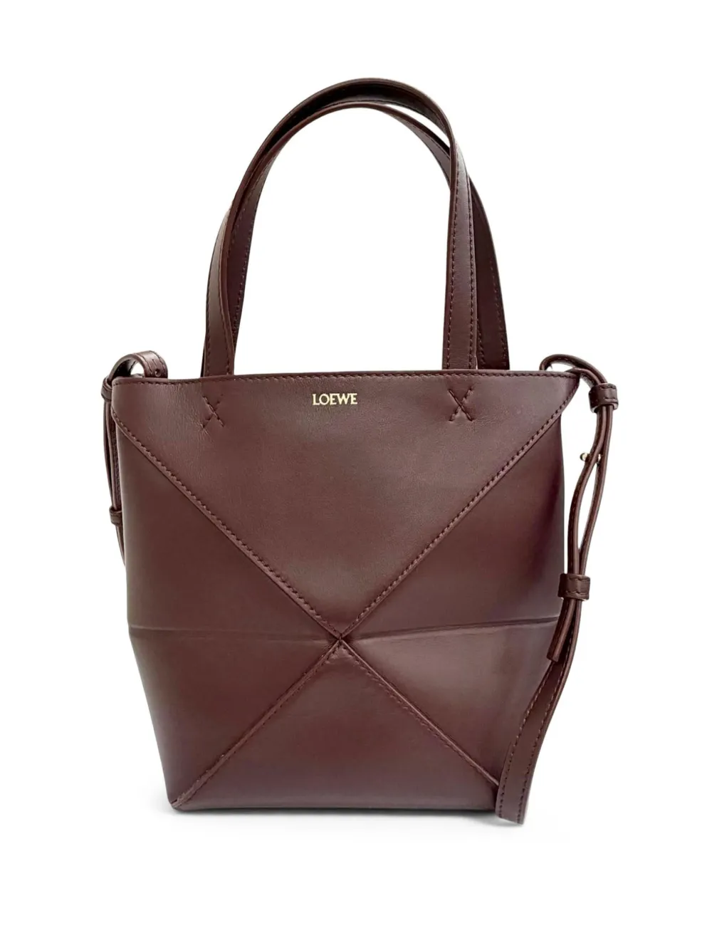 Loewe Pre-Owned 2023 Mini Shiny Calfskin Puzzle Fold Tote satchel - Rot