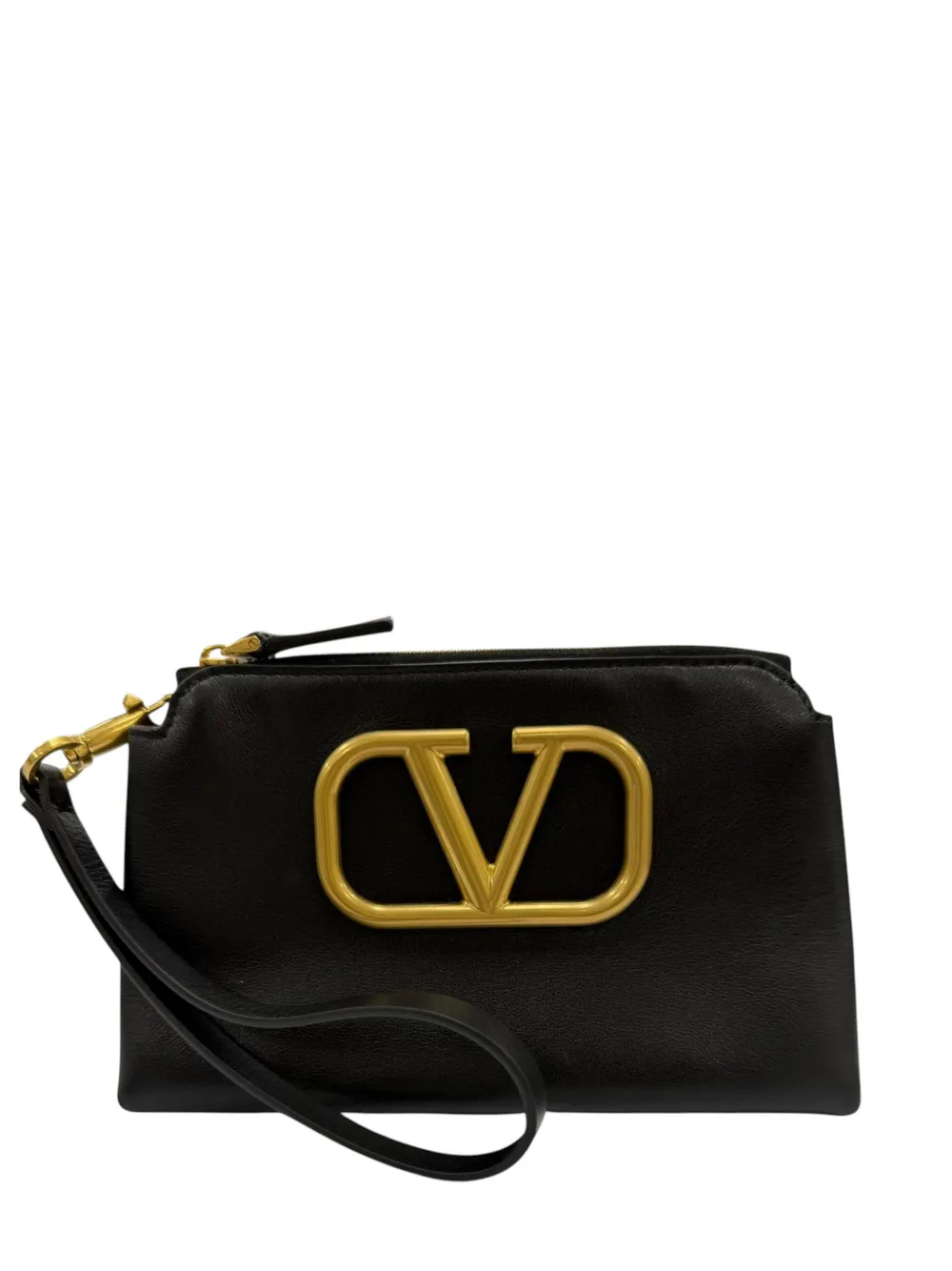Valentino Garavani Pre-Owned 2018-2026 Calfskin VLogo Cosmetic pouch - Nero