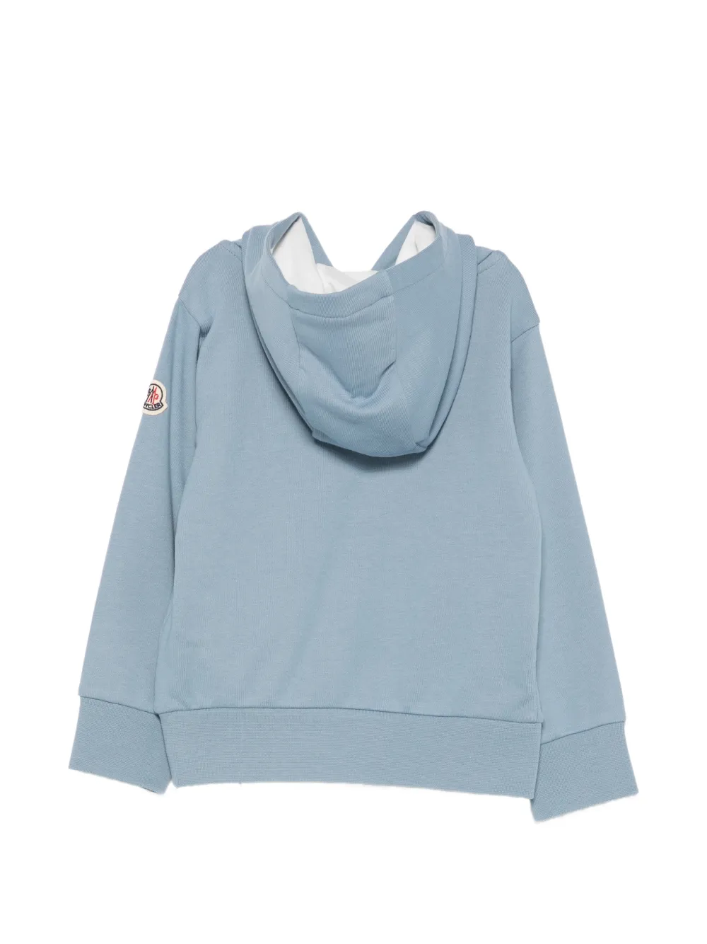 Moncler Enfant Hoodie met geborduurd logo en buidelzak Blauw