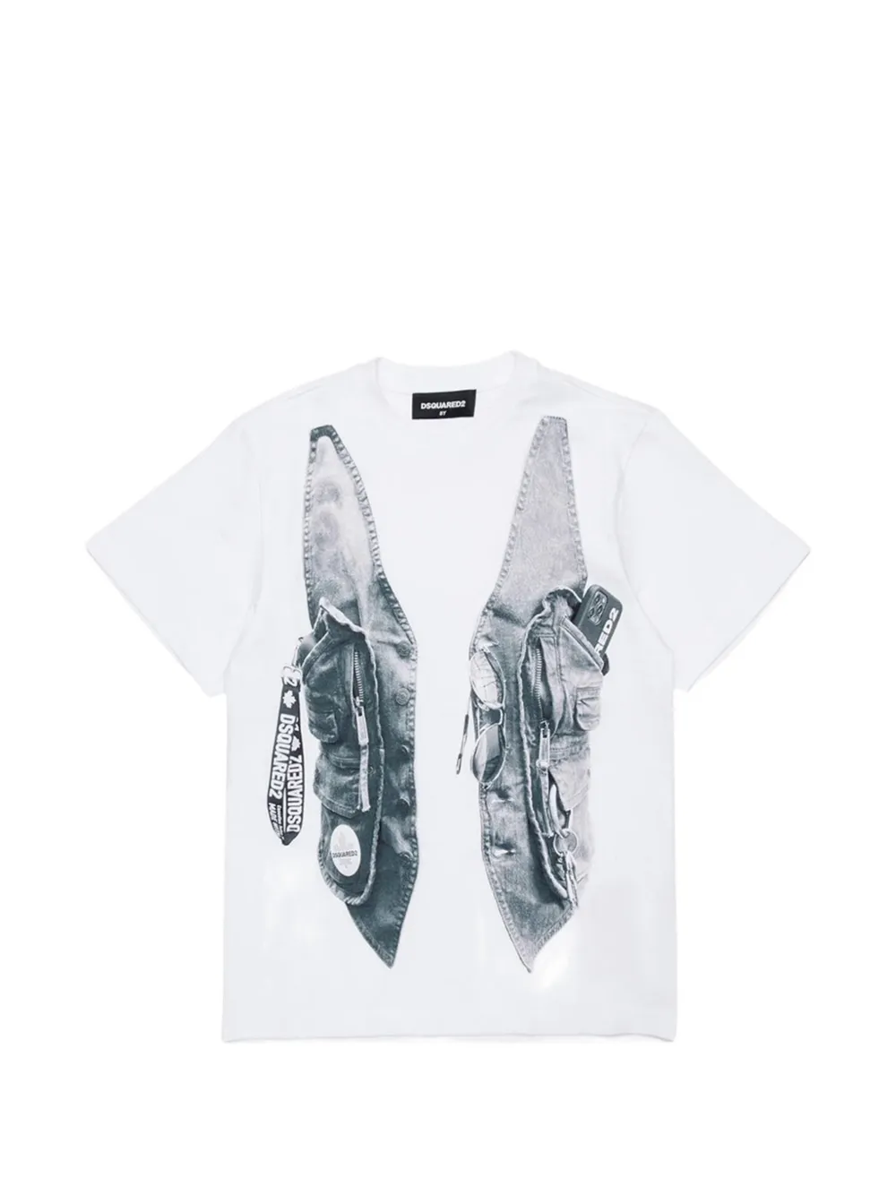 DSQUARED2 KIDS waistcoat-print T-shirt - Bianco