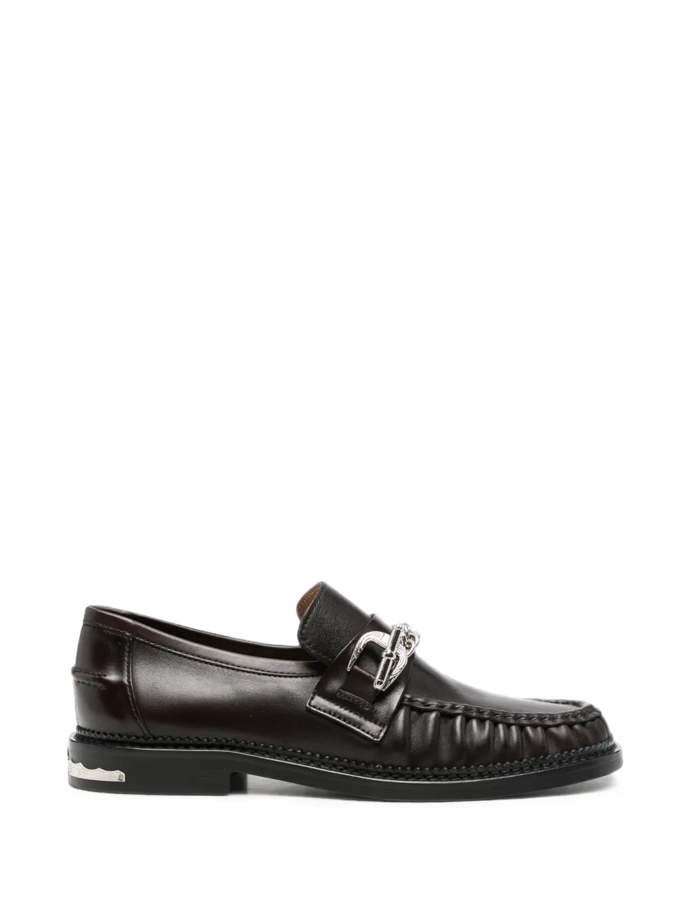 Toga Virilis buckled chain-link leather loafers