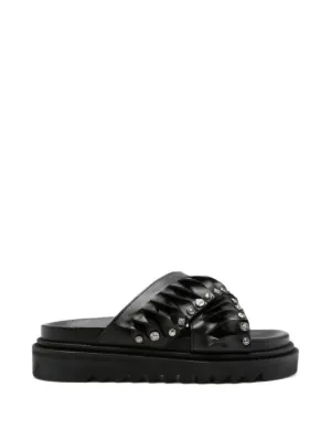 Jil Sander クロスストラップ サンダル | ブラック | FARFETCH JP