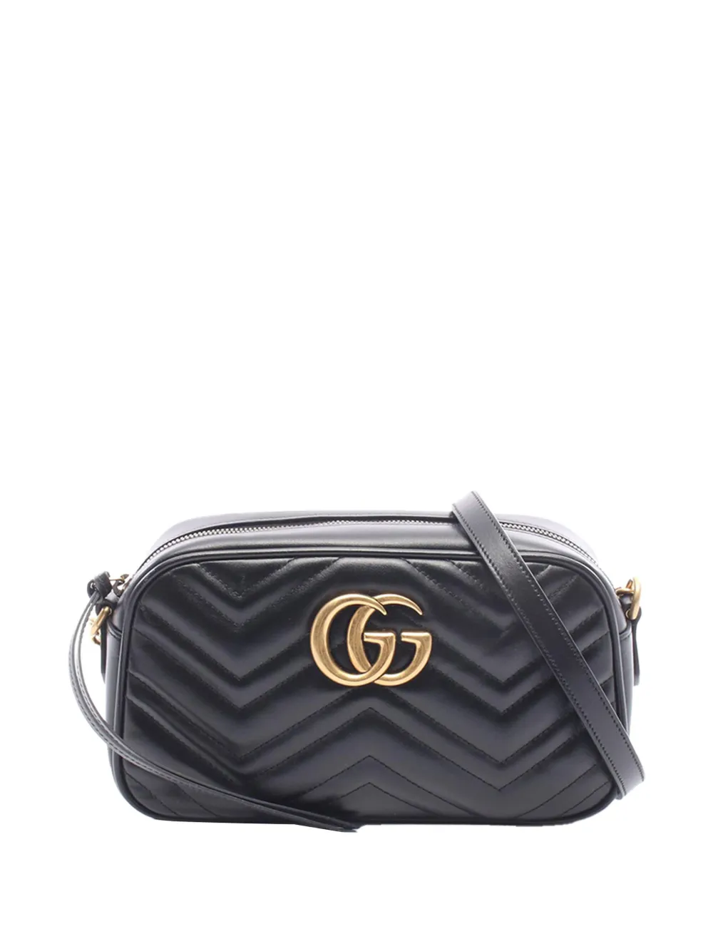 Gucci Pre-Owned 2016-2026 Small GG Marmont Matelasse Calfskin crossbody bag - Nero