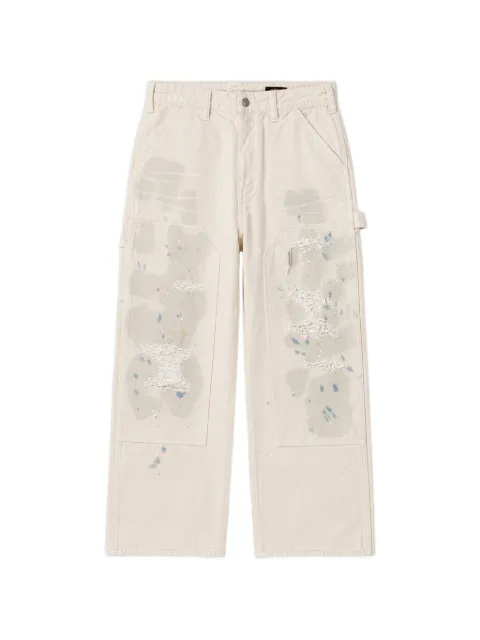 EVISU distressed double-knee trousers