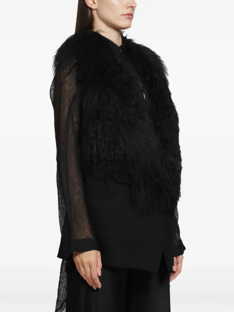 YEHUAFAN Jacke mit Shearling-Besatz