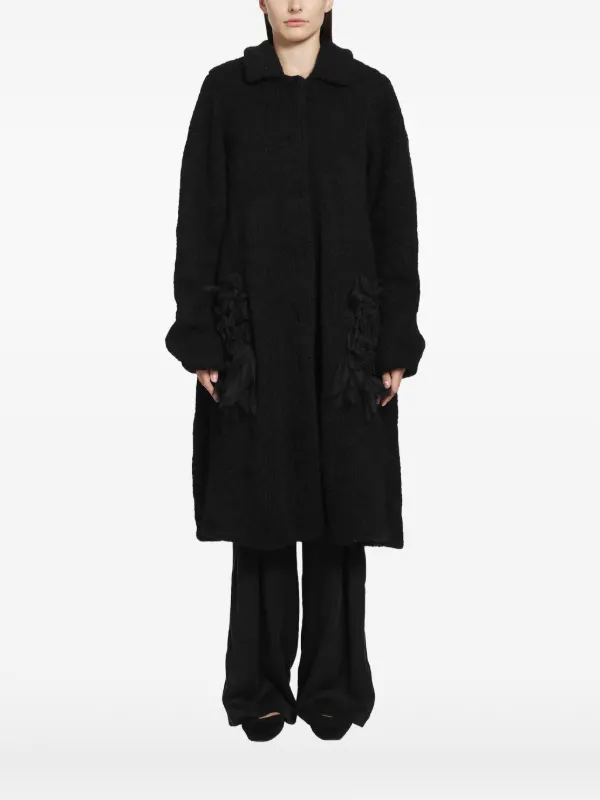 Pauline Dujancourt Annie Hand-knit Coat in Black
