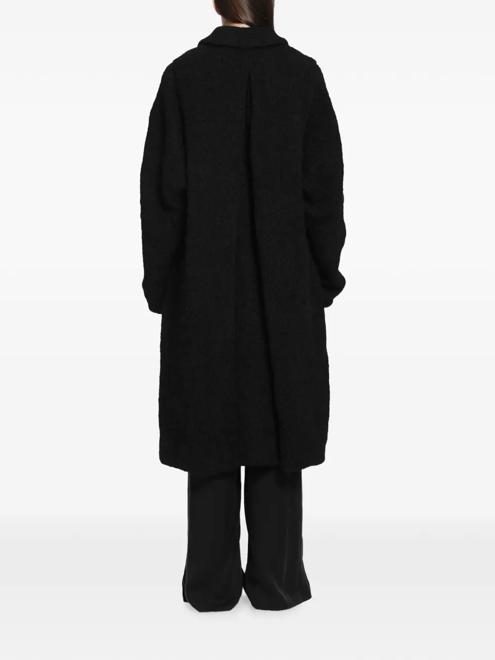 Pauline Dujancourt Annie Hand-knit Coat in Black, view 3