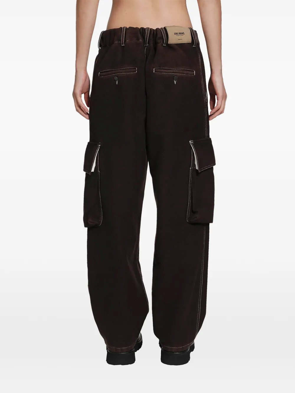 Uma Wang Paxton cargo broek met contrasterende stiksels Bruin
