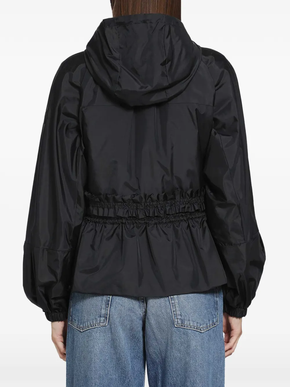 Moncler Imaginaire ruffled hooded parka Zwart