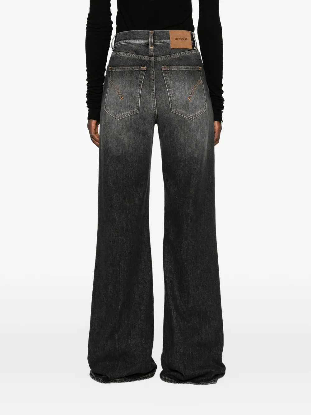 DONDUP Amber jeans met wijde pijpen en vervaagd effect Grijs