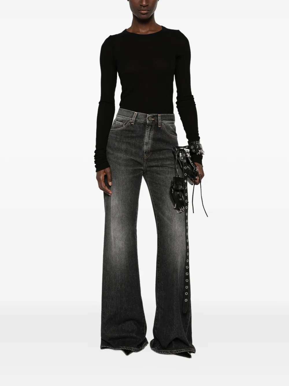DONDUP Amber jeans met wijde pijpen en vervaagd effect Grijs