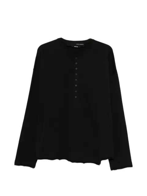 Isabel Benenato button-placket raw-edge sweater