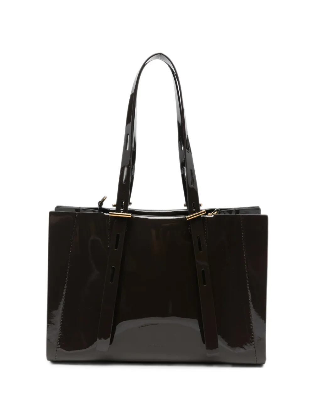 MINOBOSSI Paula patent-finish tote bag