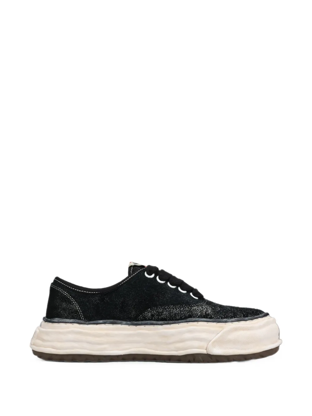 Maison MIHARA YASUHIRO Baker 26 OG sole glittery suede low-top sneakers Zwart