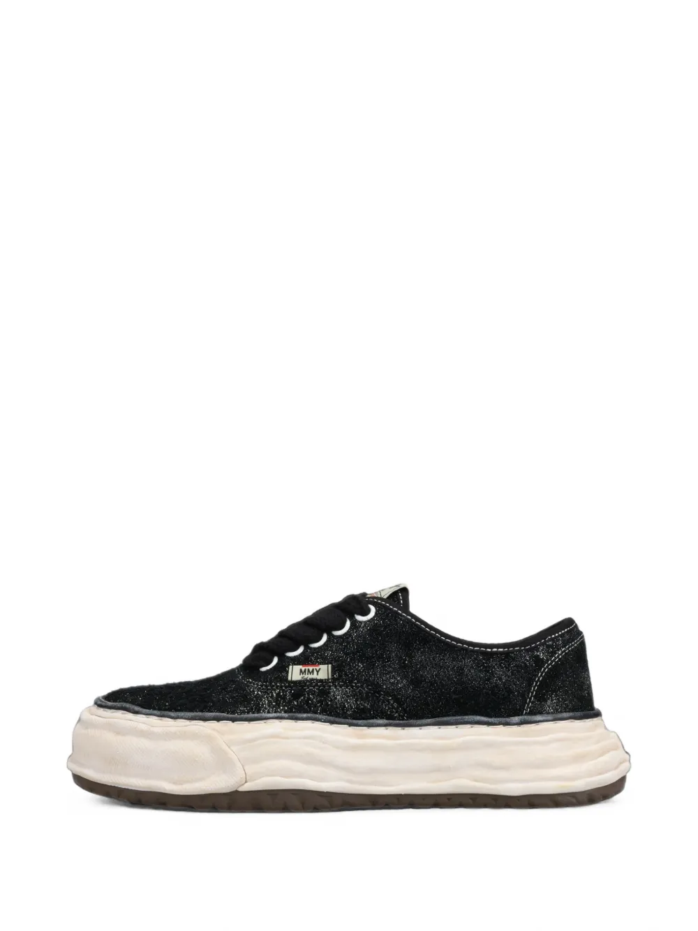 Maison MIHARA YASUHIRO Baker 26 OG sole glittery suede low-top sneakers Zwart