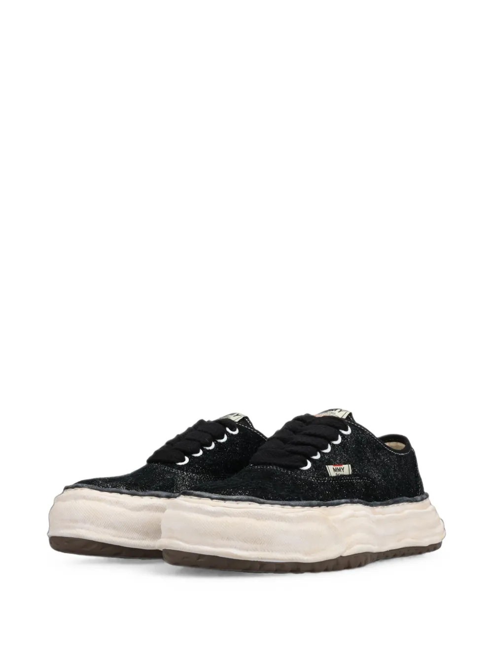 Maison MIHARA YASUHIRO Baker 26 OG sole glittery suede low-top sneakers Zwart