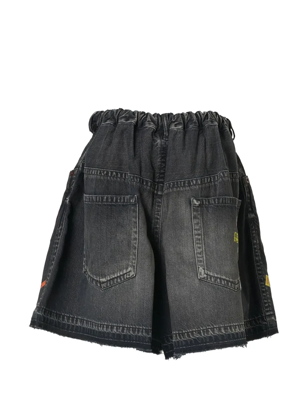 Maison MIHARA YASUHIRO Denim shorts met print Zwart
