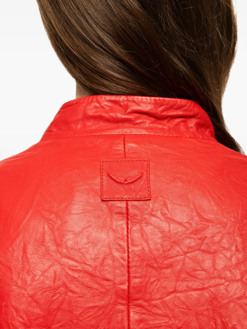 Zadig&Voltaire Veryn blazer van gekreukt leer Rood
