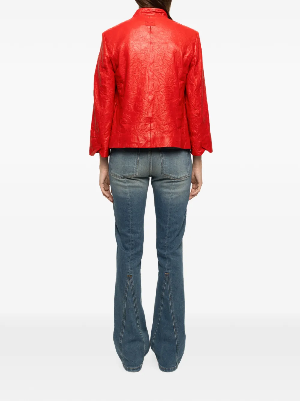 Zadig&Voltaire Veryn blazer van gekreukt leer Rood