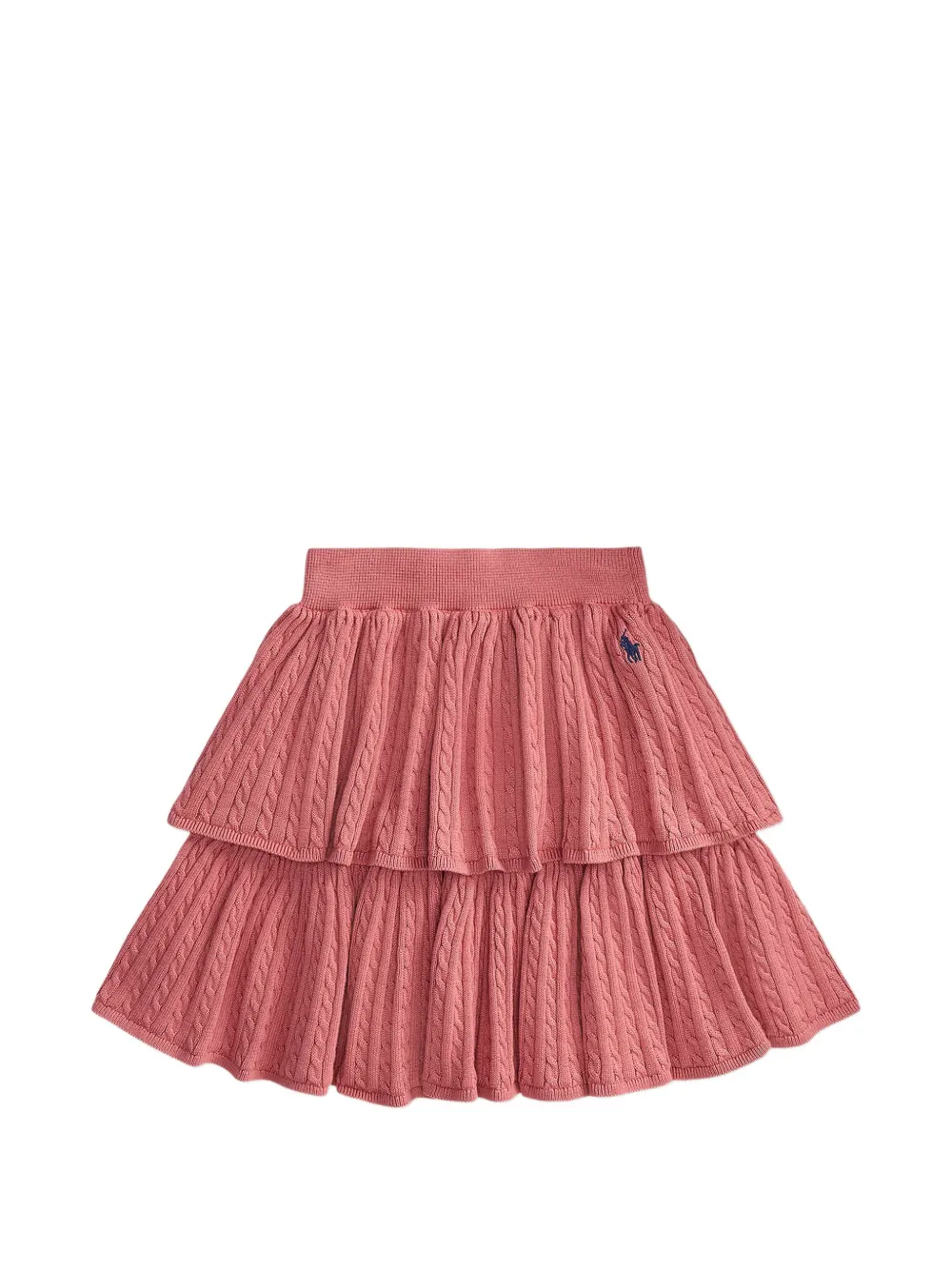 POLO RALPH LAUREN KIDS cable-knit tiered skirt - Rosa