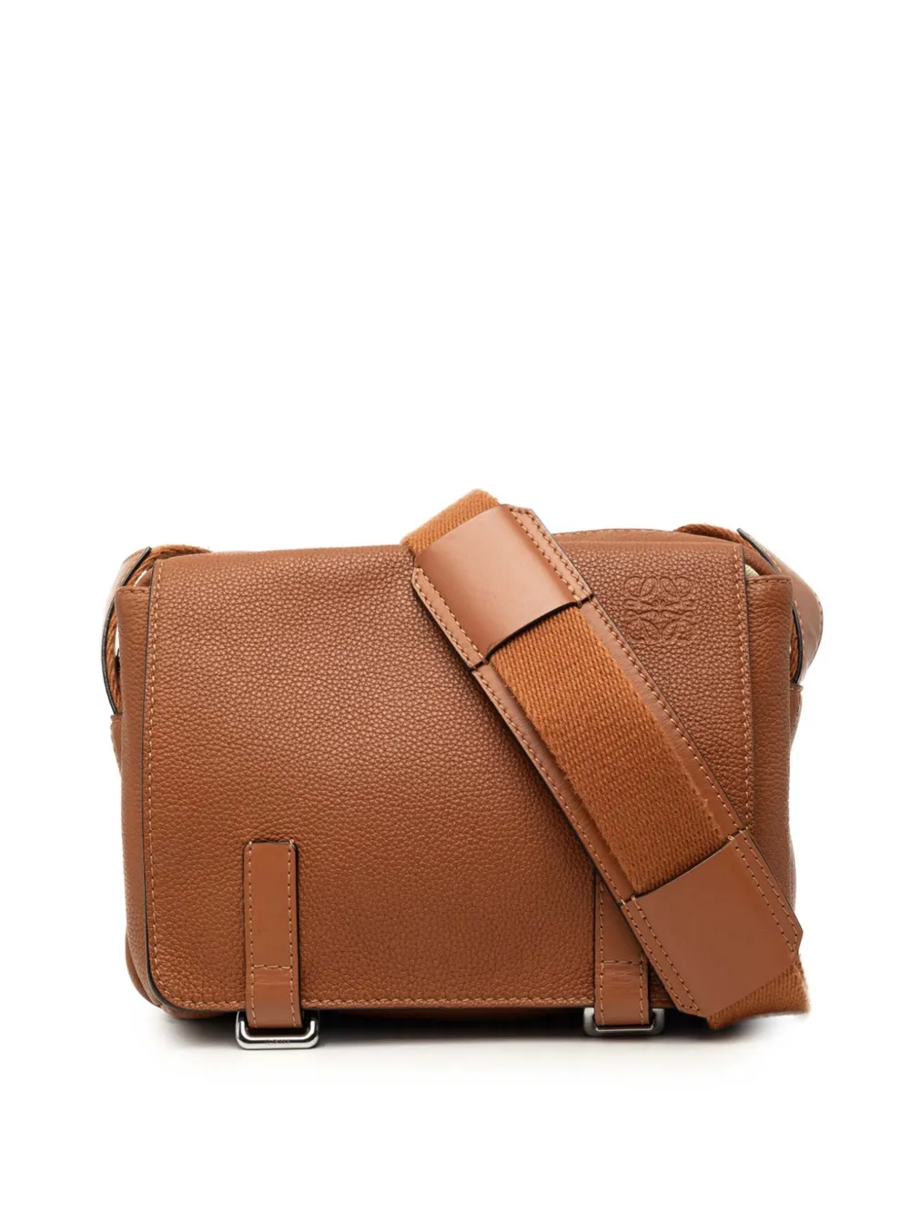 Loewe Pre-Owned 2021 Soft Grained Calfskin Military Messenger Bag XS crossbody bag - Marrone