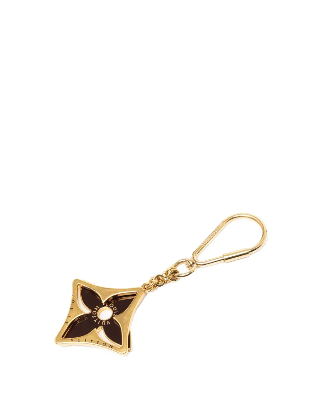 Louis Vuitton Pre-Owned 2010 Gold Plated Enamel Puzzle Ring and Bag Charm key chain - Nero