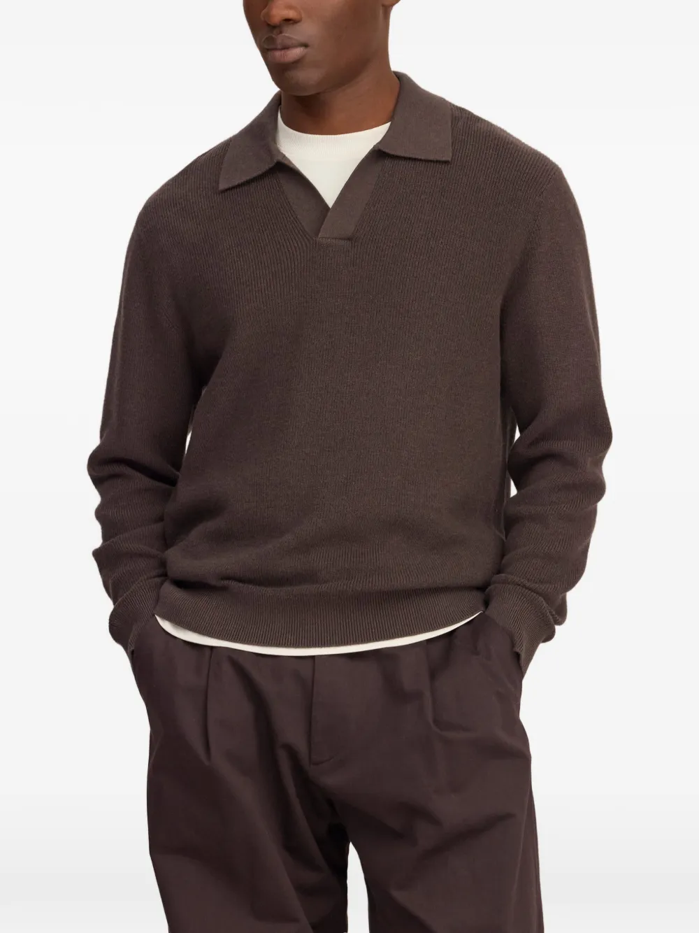 NN07 Hope polo-collar sweater Bruin