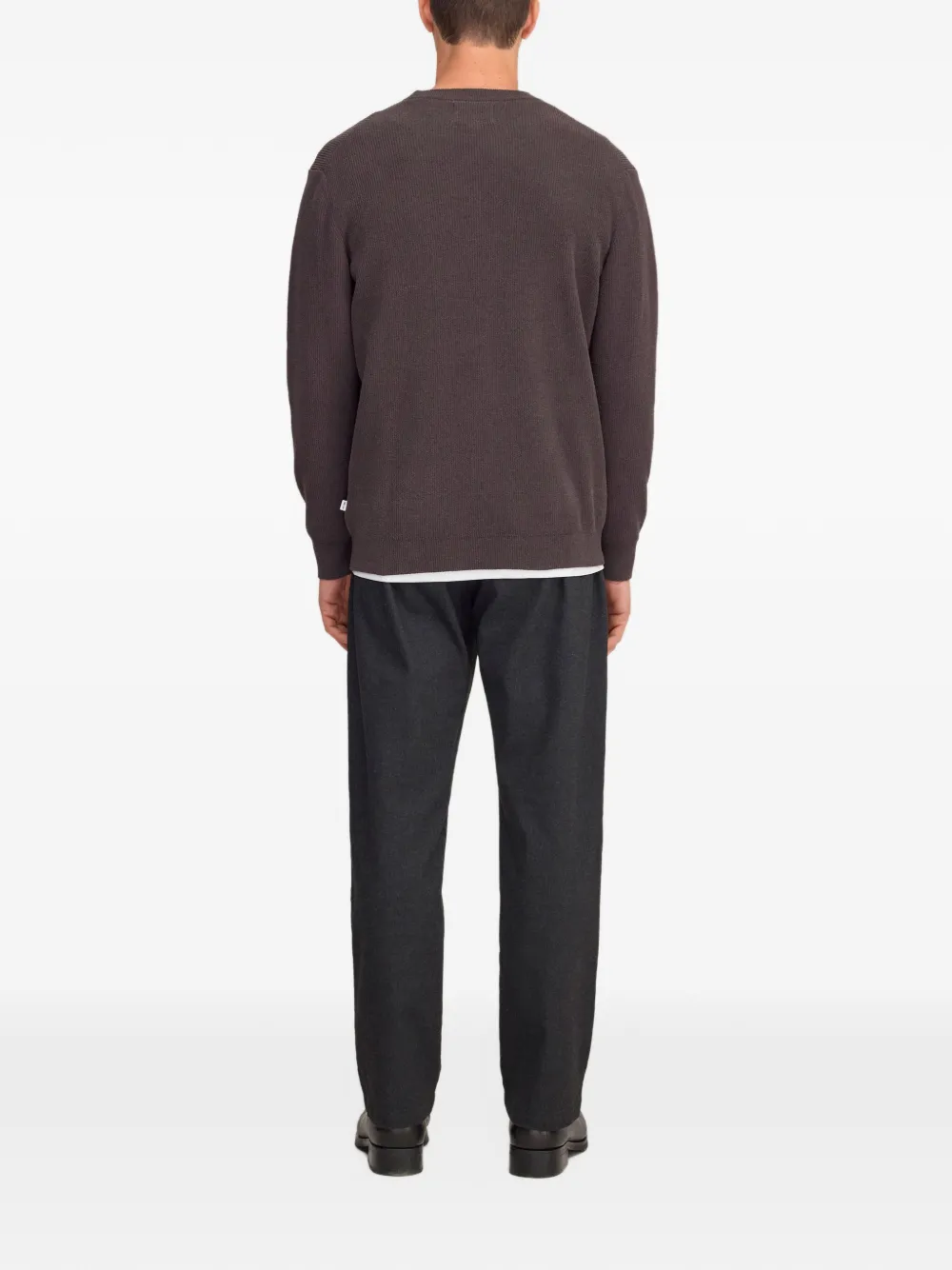 NN07 Danny ribbed-knit crew-neck sweater Bruin
