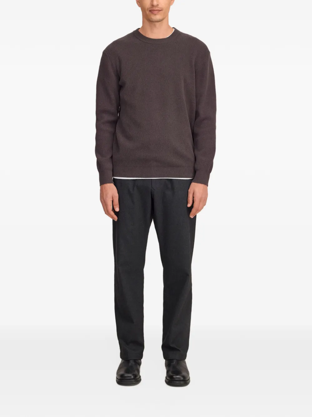 NN07 Danny ribbed-knit crew-neck sweater Bruin