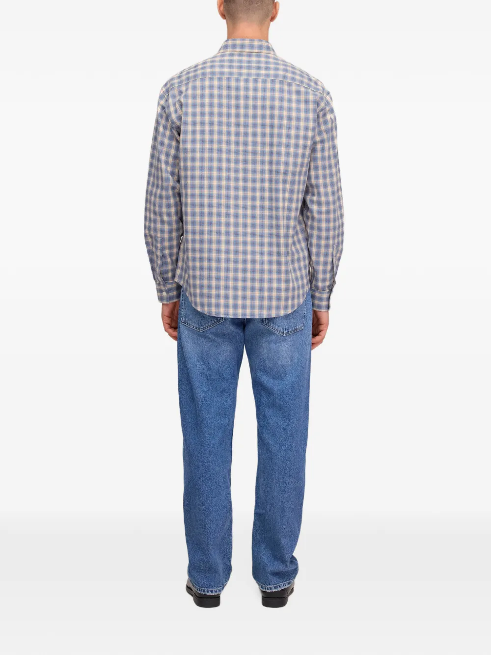 NN07 brushed check shirt Blauw