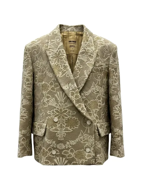 Uma Wang Crossword jacquard double-breasted blazer