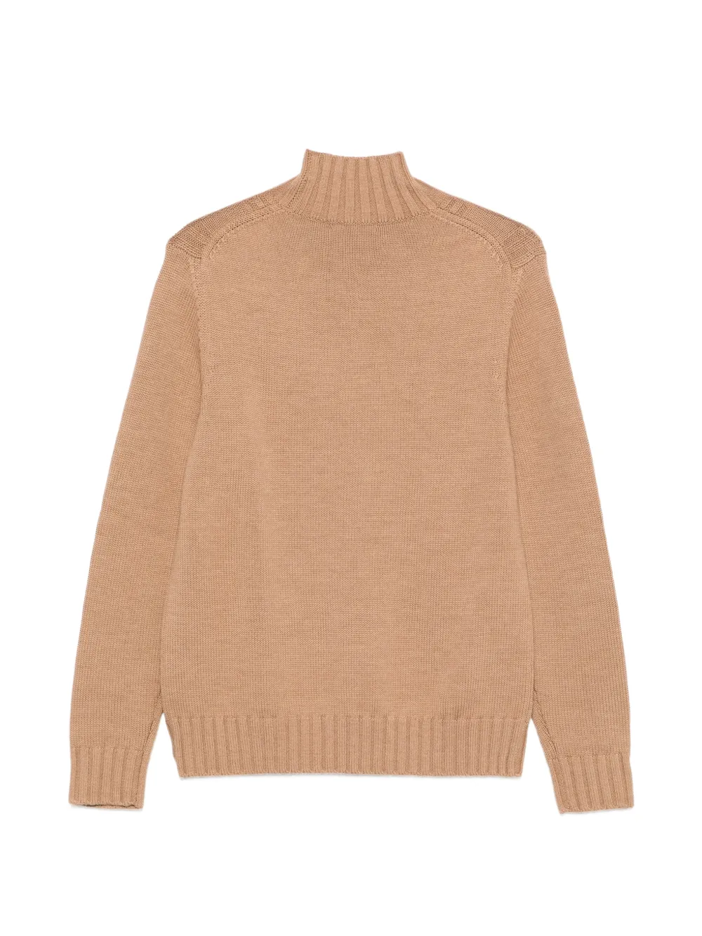Ballantyne Ribgebreide trui met hoge hals Beige