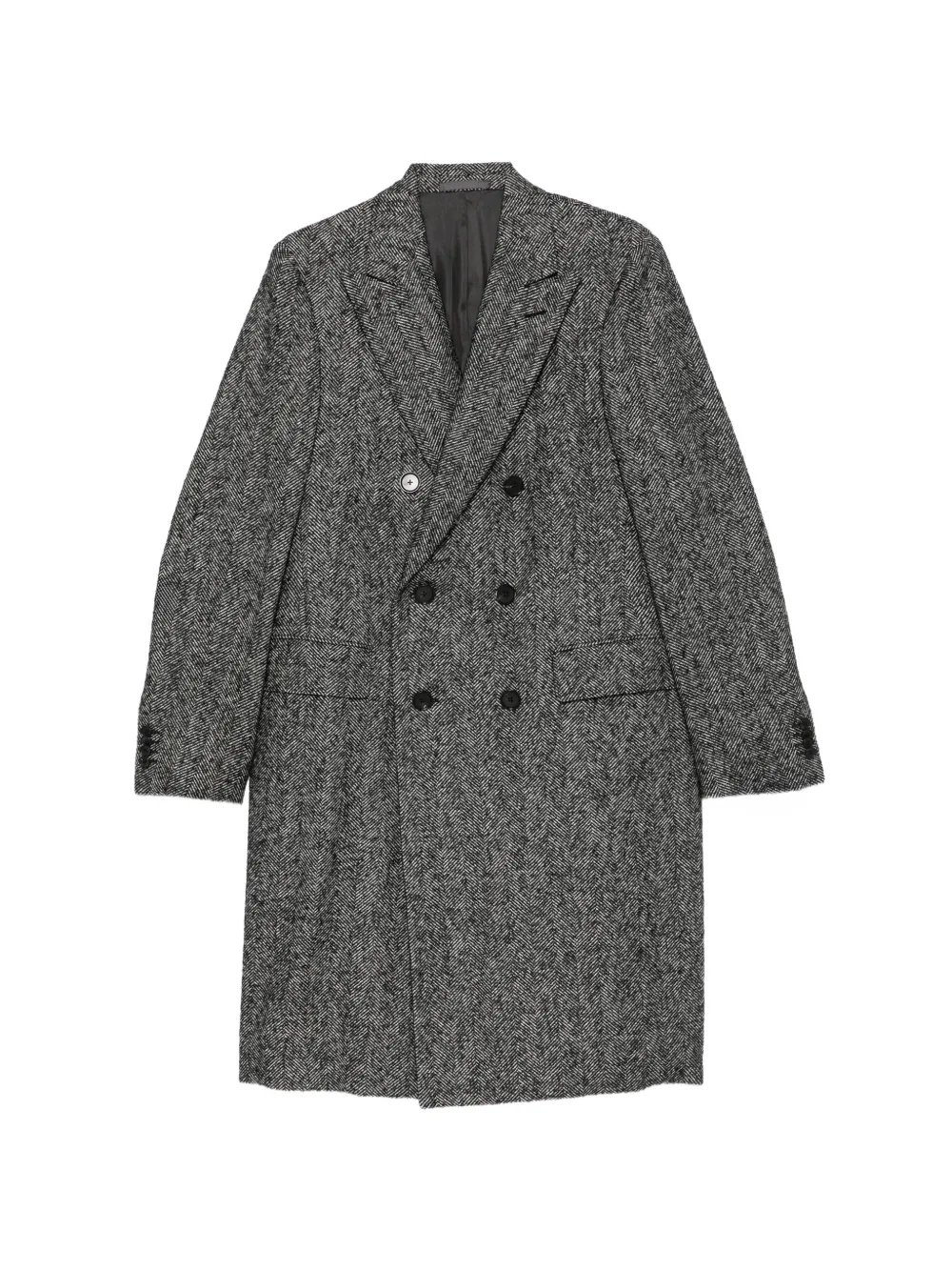 Caruso herringbone-pattern double-breasted coat | gris | Image 1