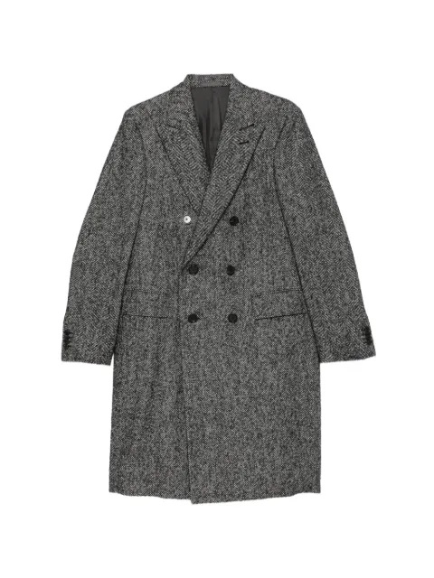 Caruso herringbone-pattern double-breasted coat