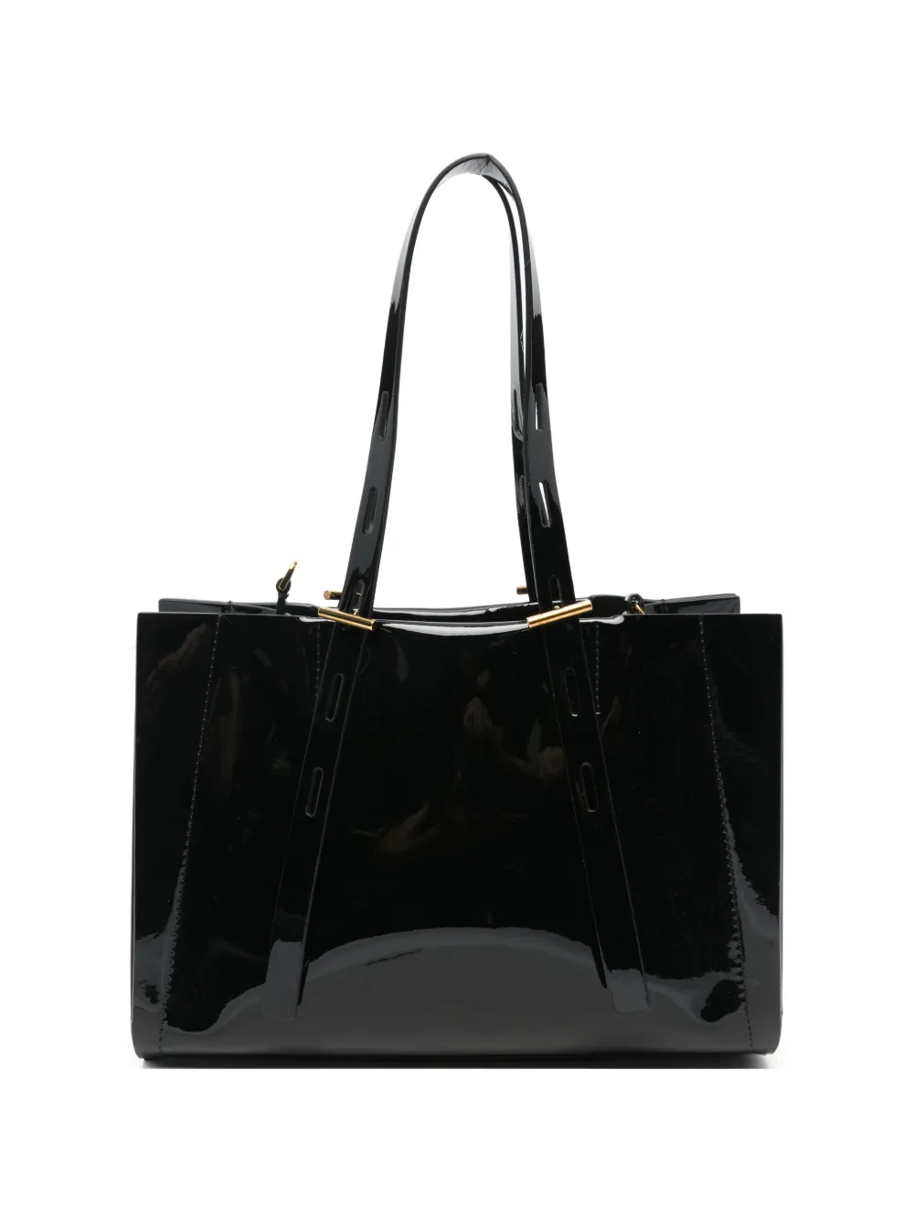 MINOBOSSI Paulina patent-leather tote bag - Black