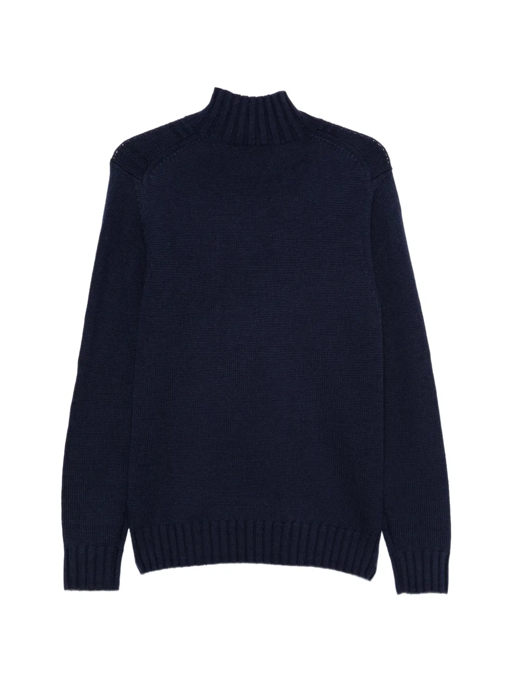 Ballantyne Ribgebreide trui met hoge hals Blauw