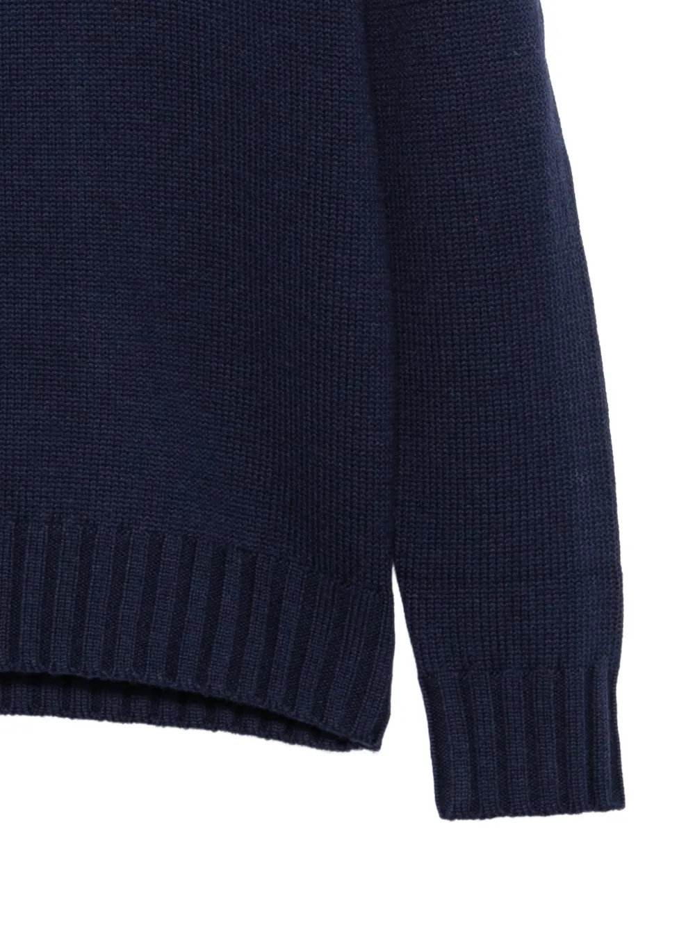 Ballantyne Ribgebreide trui met hoge hals Blauw