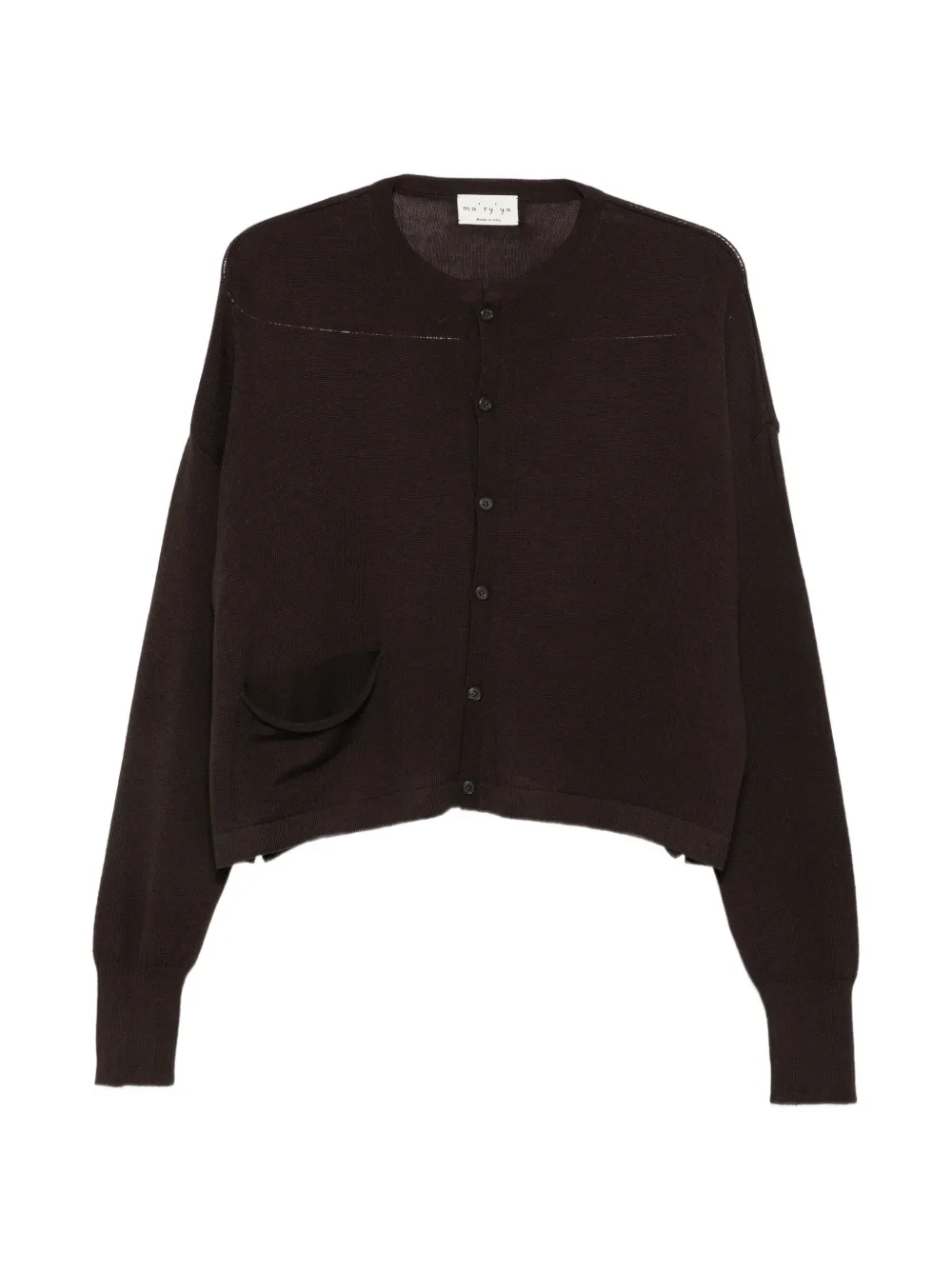 Ma'ry'ya Patch-pocket Cardigan In Brown