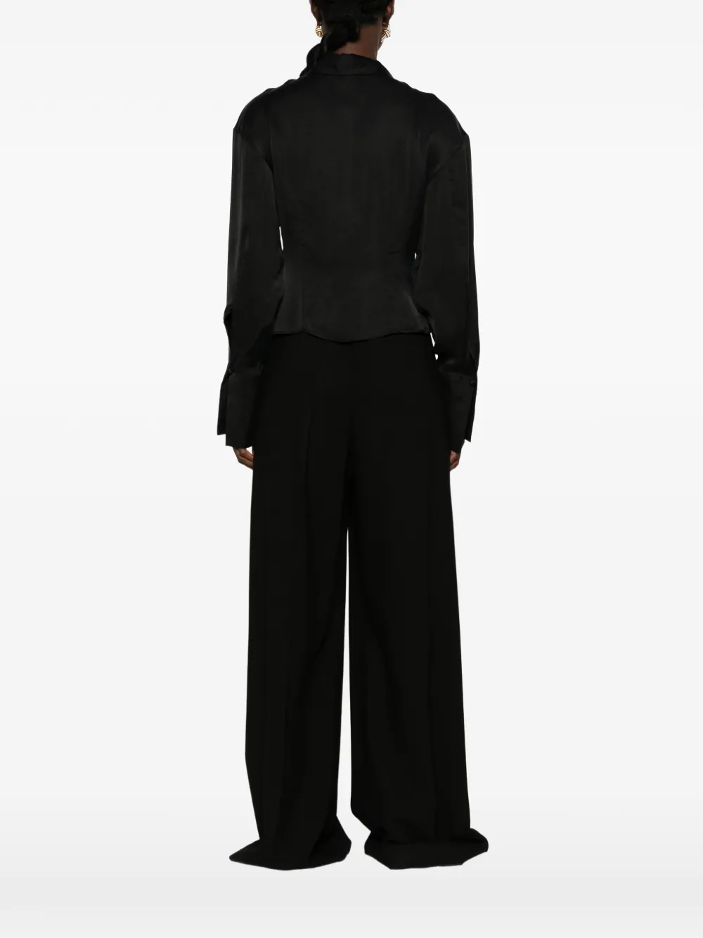 THE ANDAMANE Gedrapeerde blouse Zwart